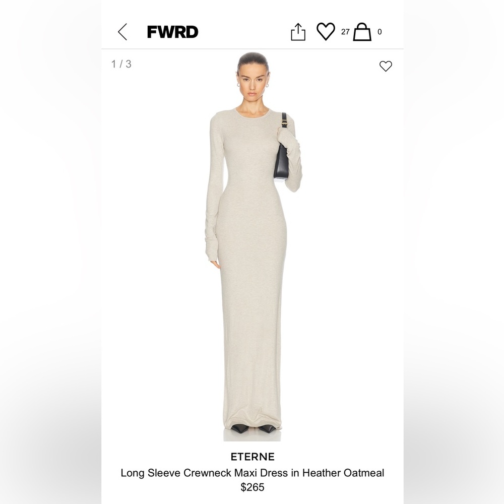 Eterne Long Sleeve Crewneck Maxi Dress